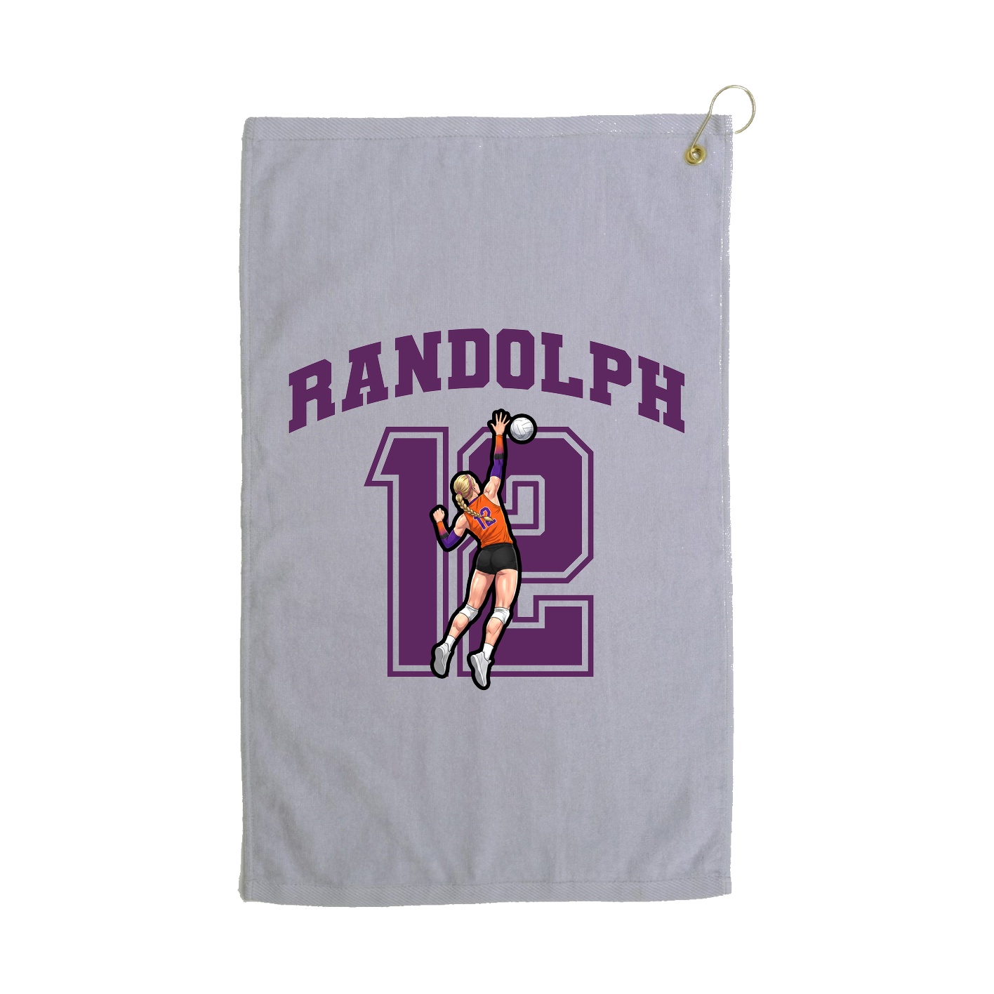 Golf Towel — Number in Grey