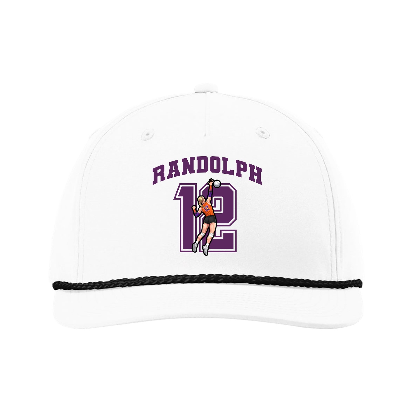Five-Panel Classic Rope Cap — Number in White