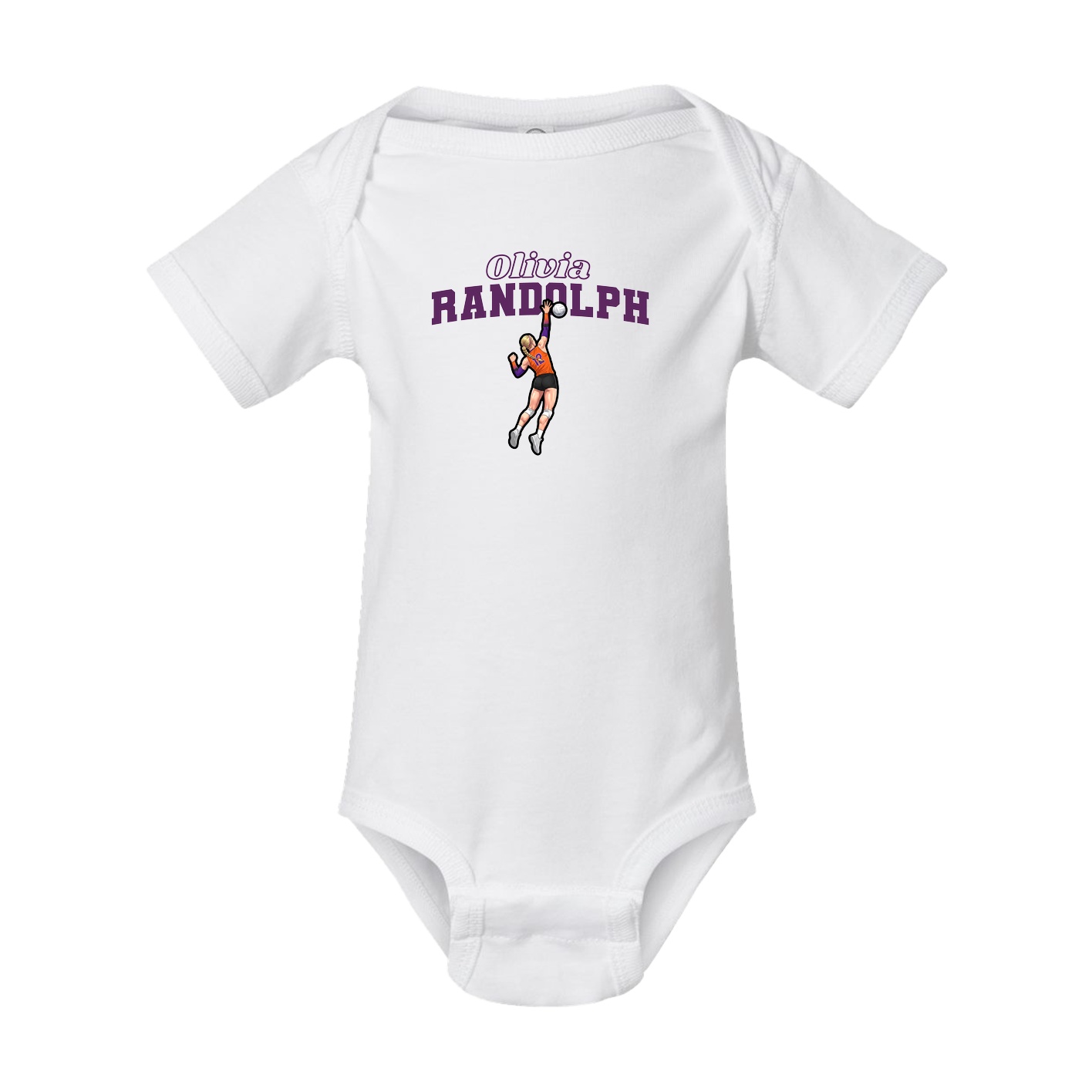 Baby Onesie — Name Arch in White