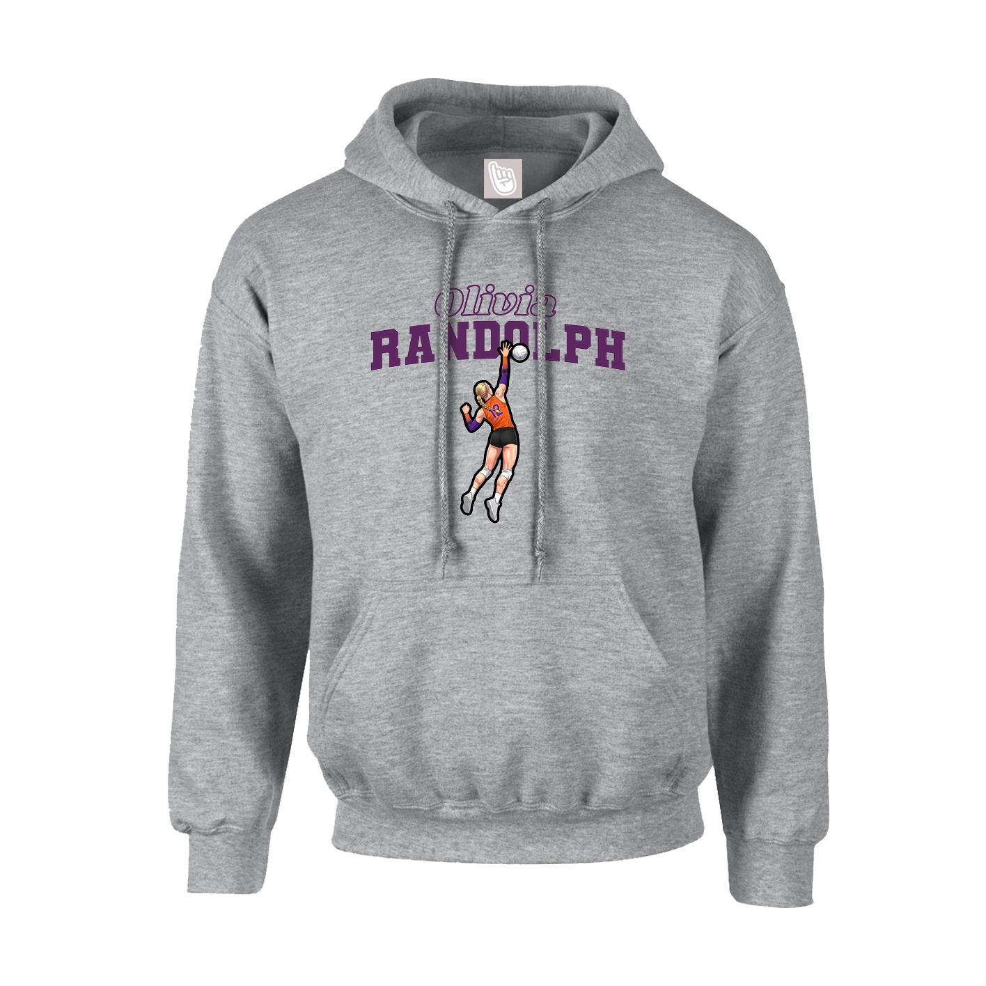 Hoodie — Name Arch in Grey