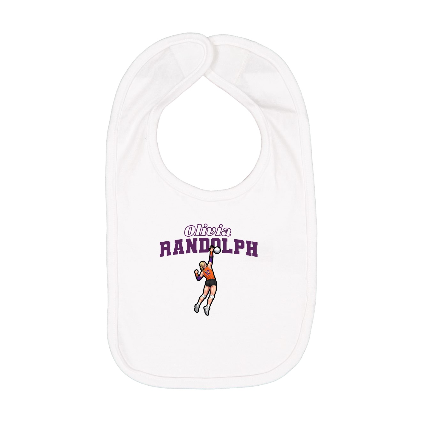Infant Bib — Name Arch in White