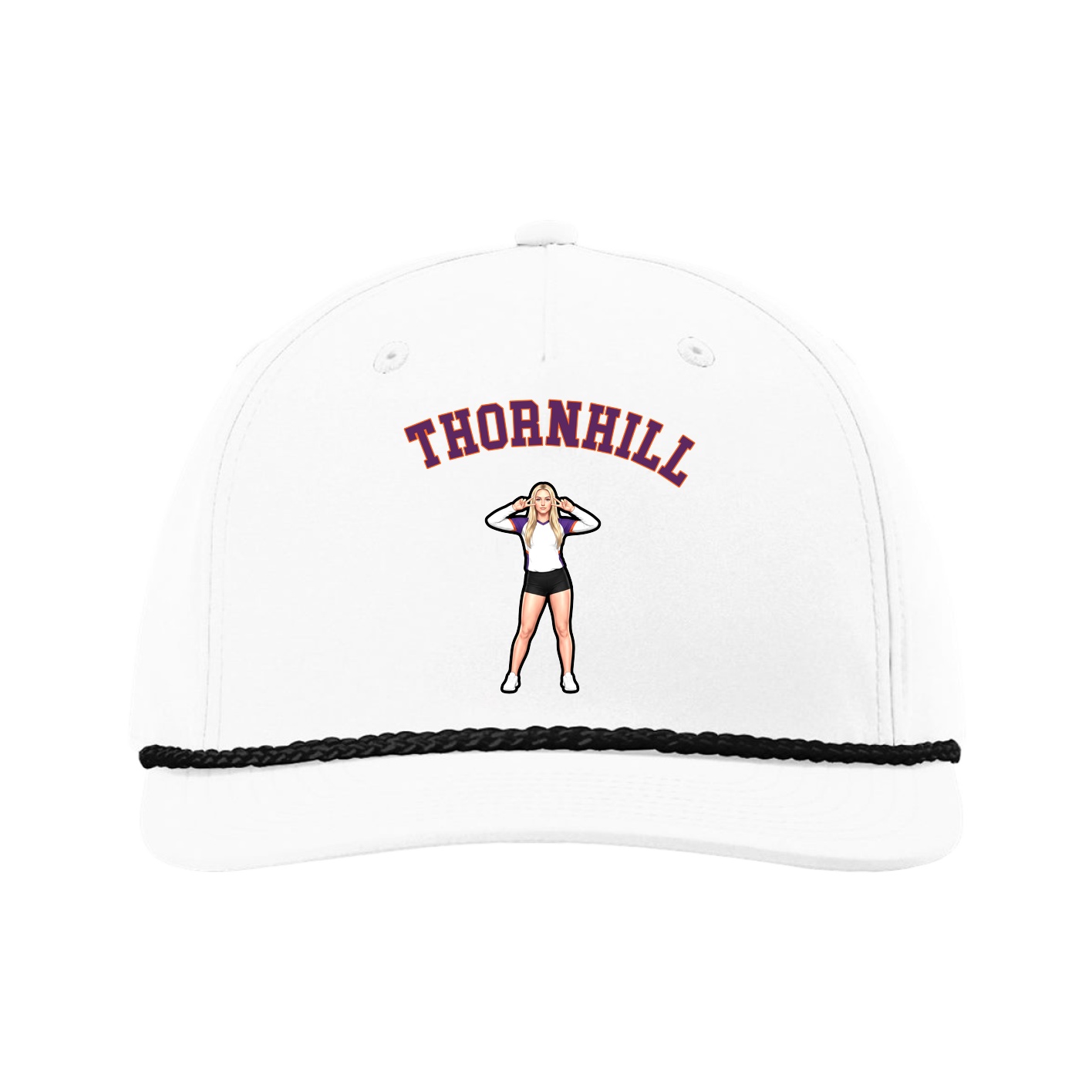 Five-Panel Classic Rope Cap — Shirsey Arch in White