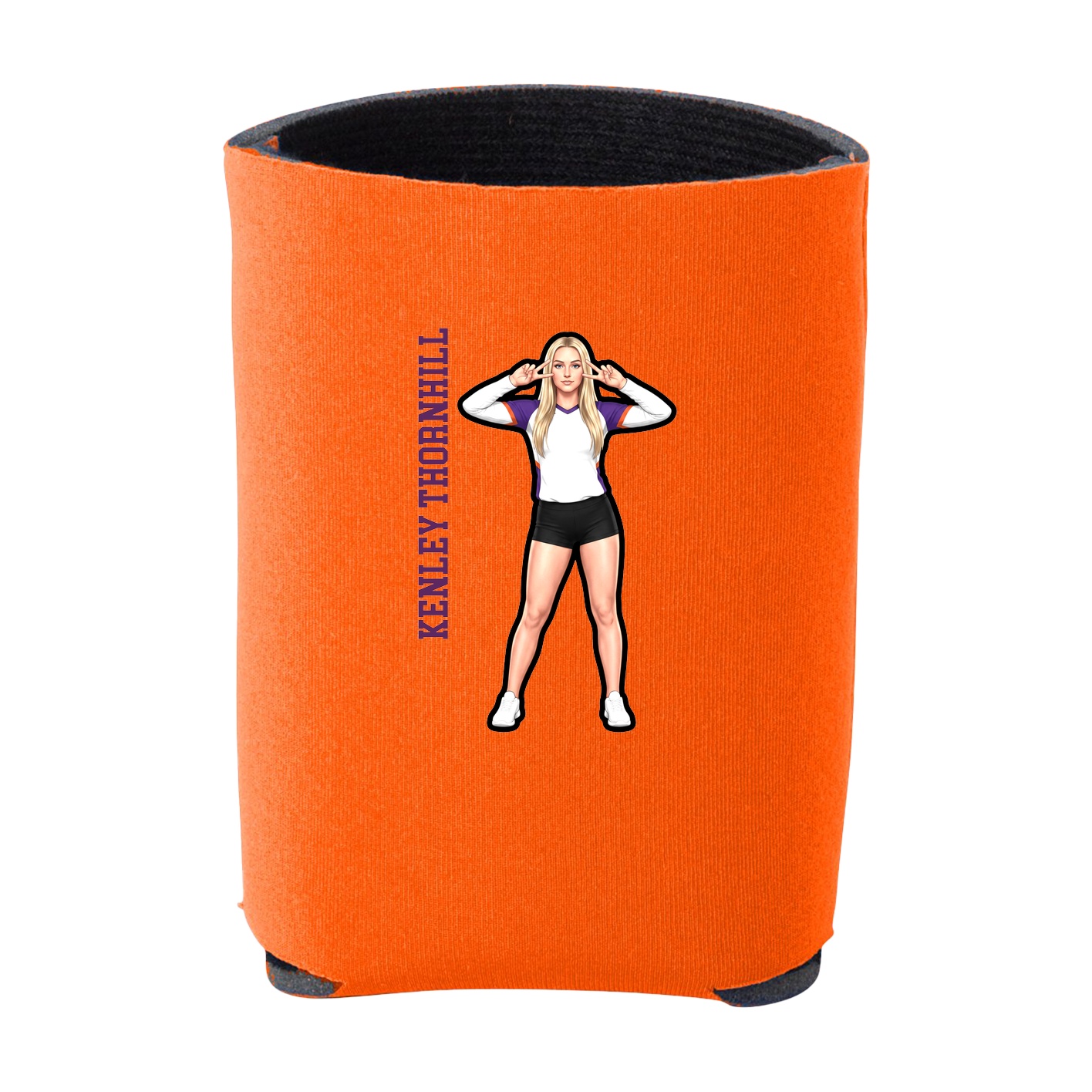 Can Holder — Name Vertical in Orange
