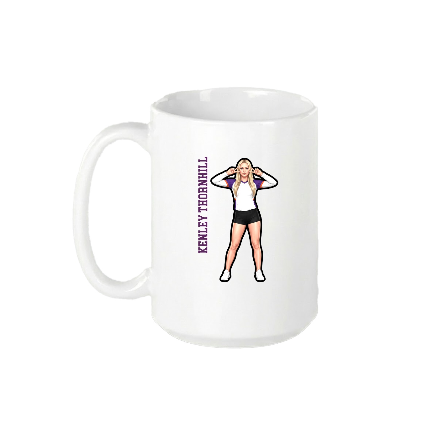 15oz Coffee Mug — Name Vertical in White