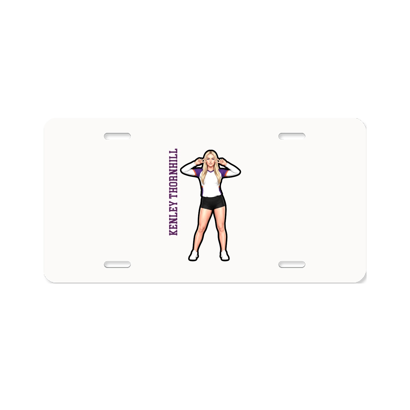 License Plate — Name Vertical in Classic