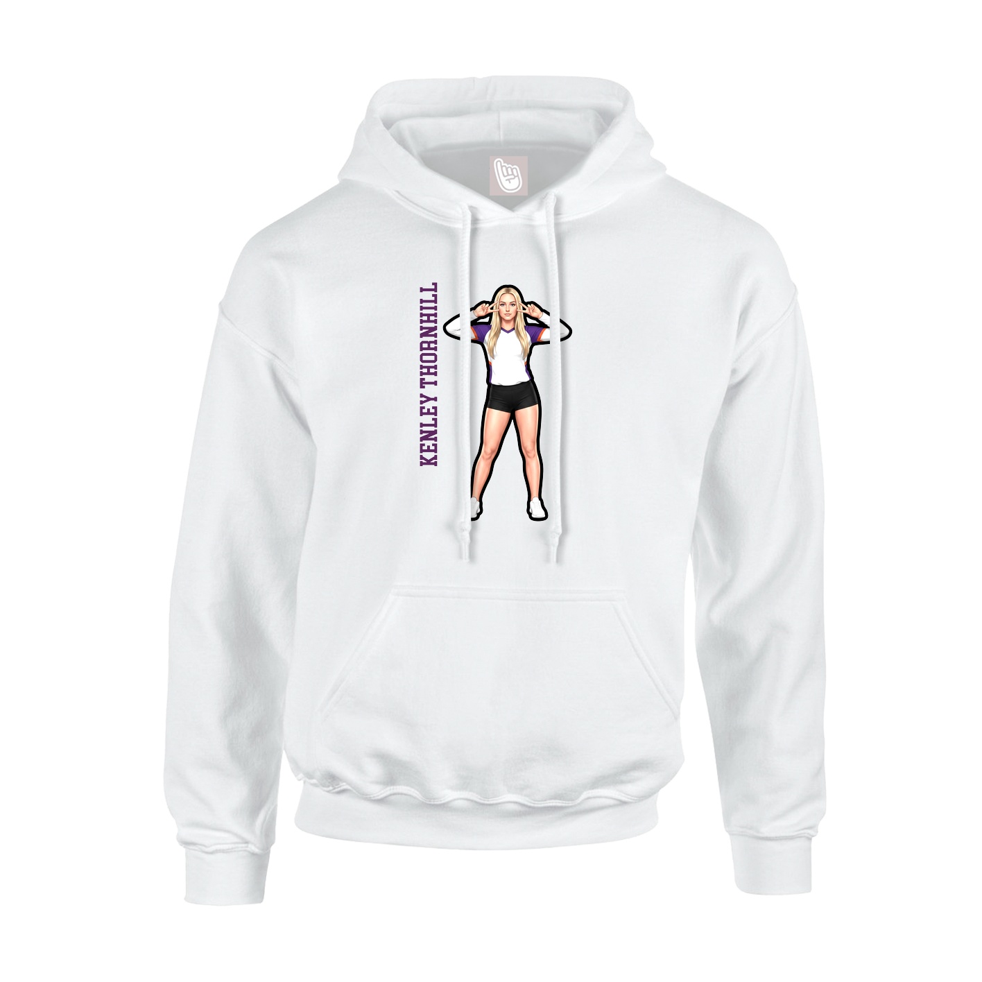 Youth Hoodie — Name Vertical in White
