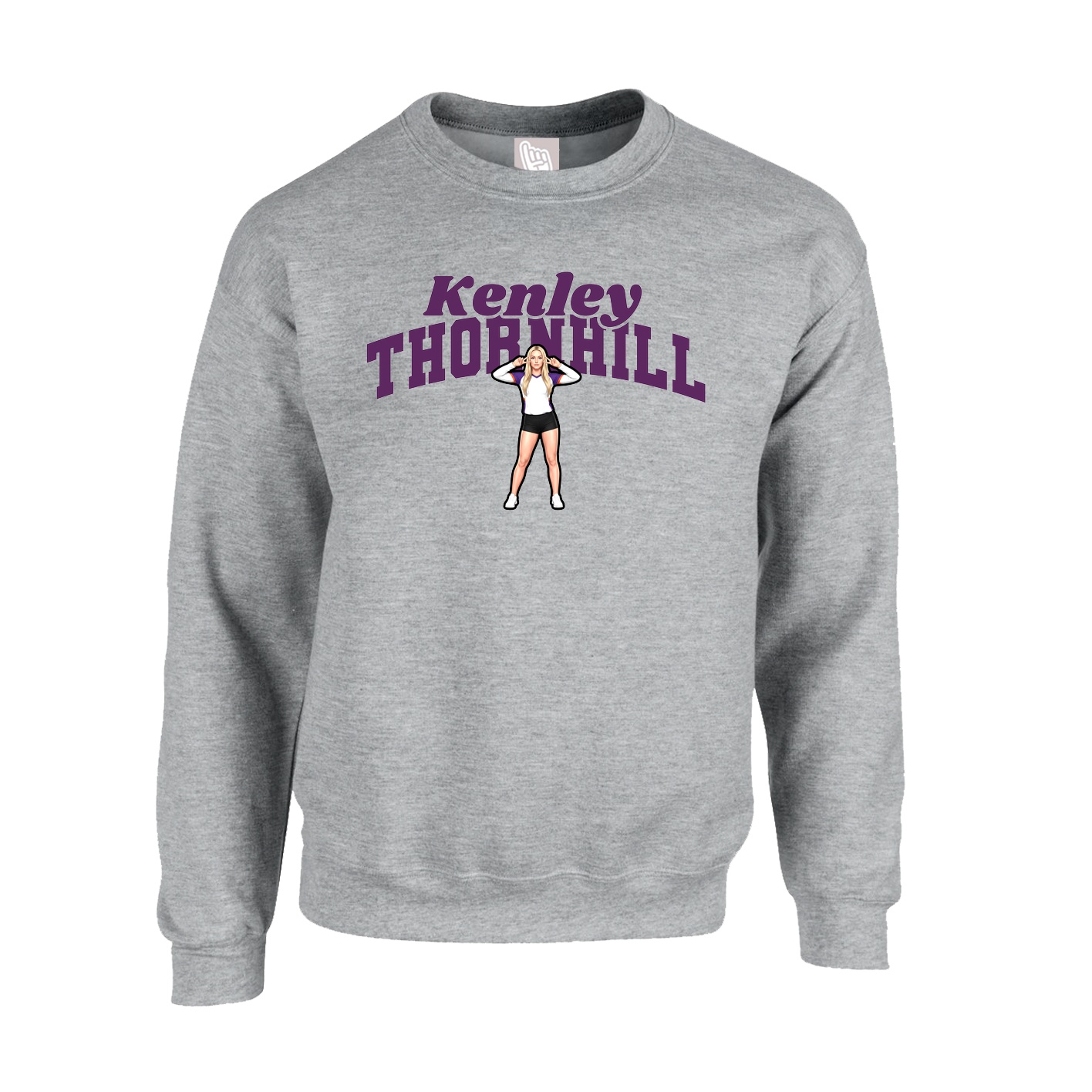 Fleece Crew — Signature Arch in Grey