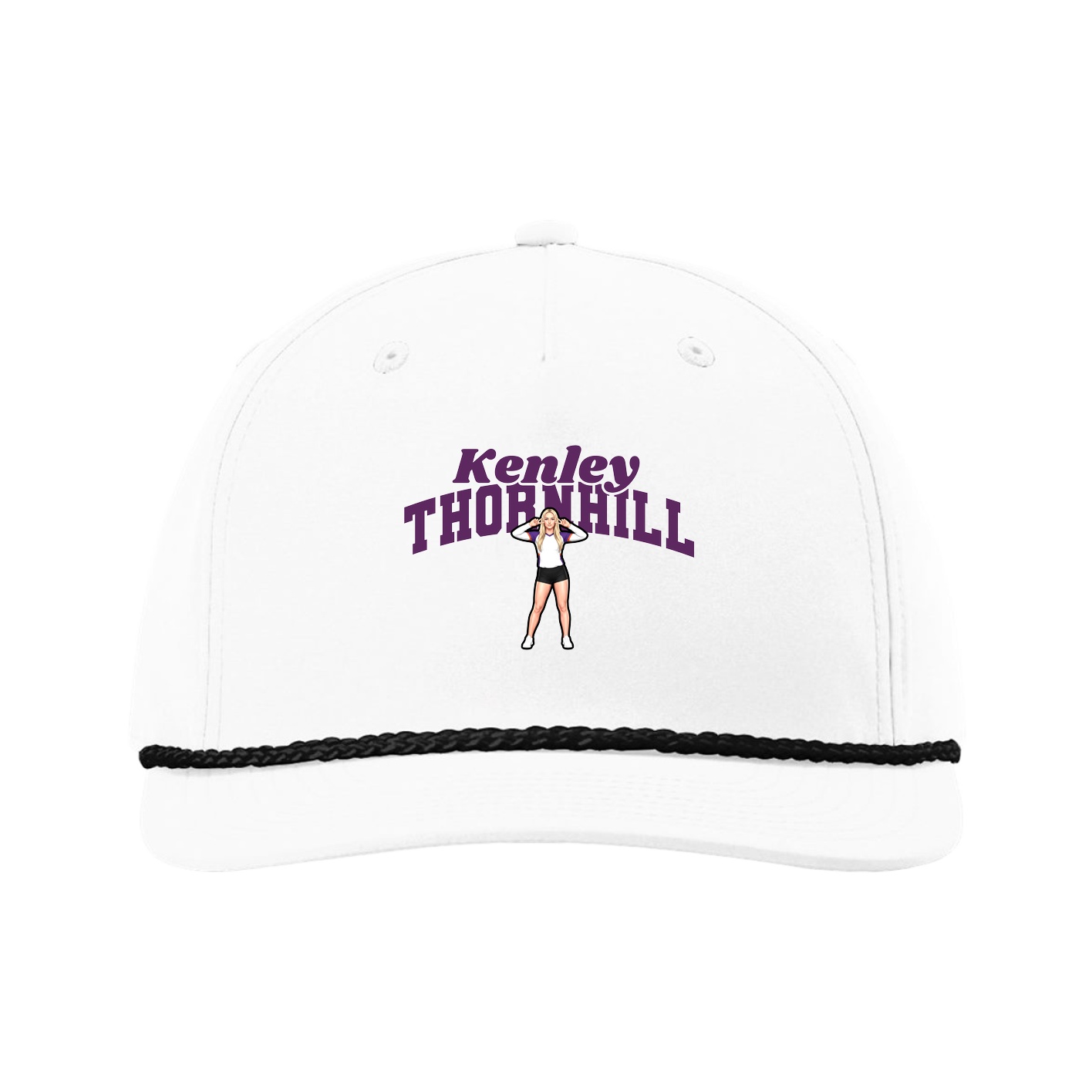 Five-Panel Classic Rope Cap — Signature Arch in White