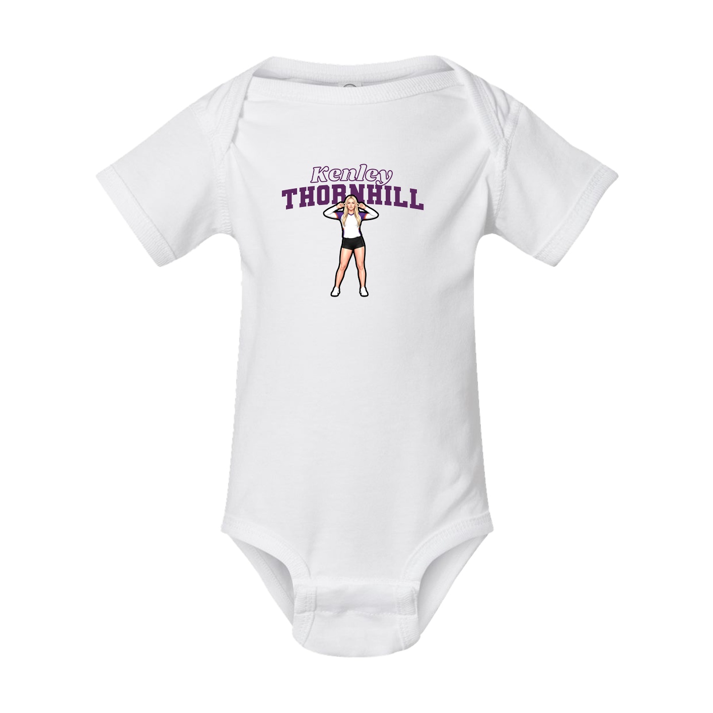 Baby Onesie — Name Arch in White