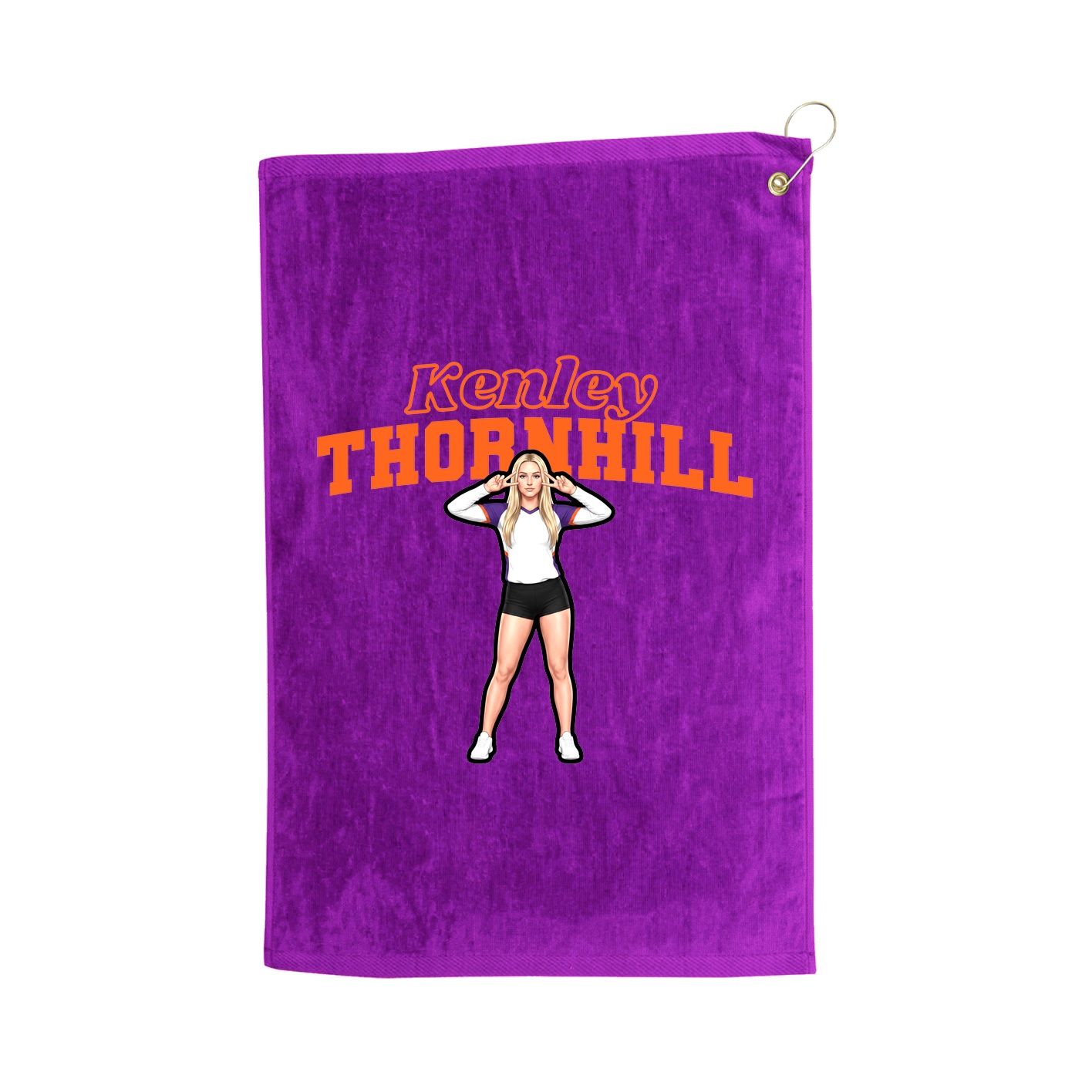 Golf Towel — Name Arch in Purple