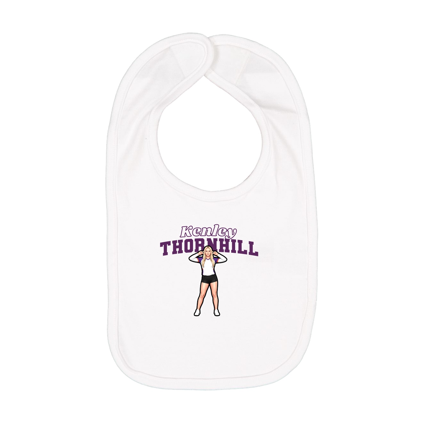 Infant Bib — Name Arch in White