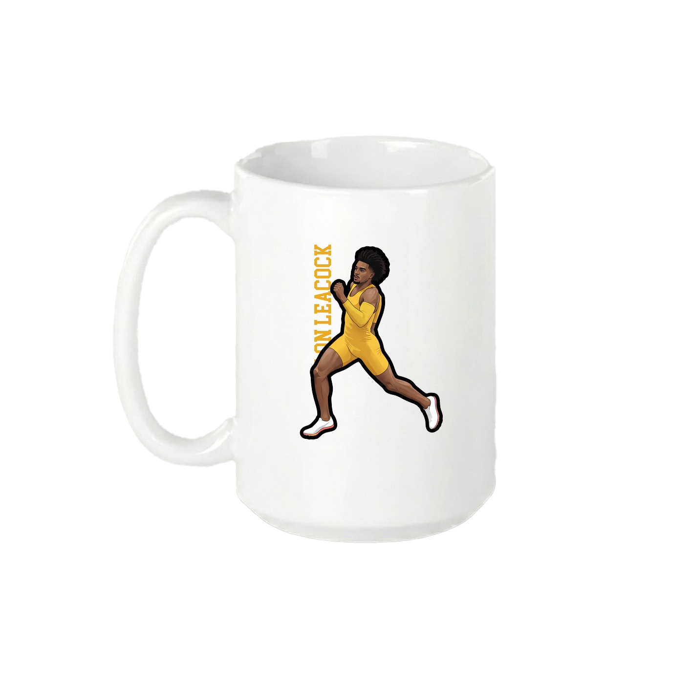 15oz Coffee Mug — Name Vertical in White
