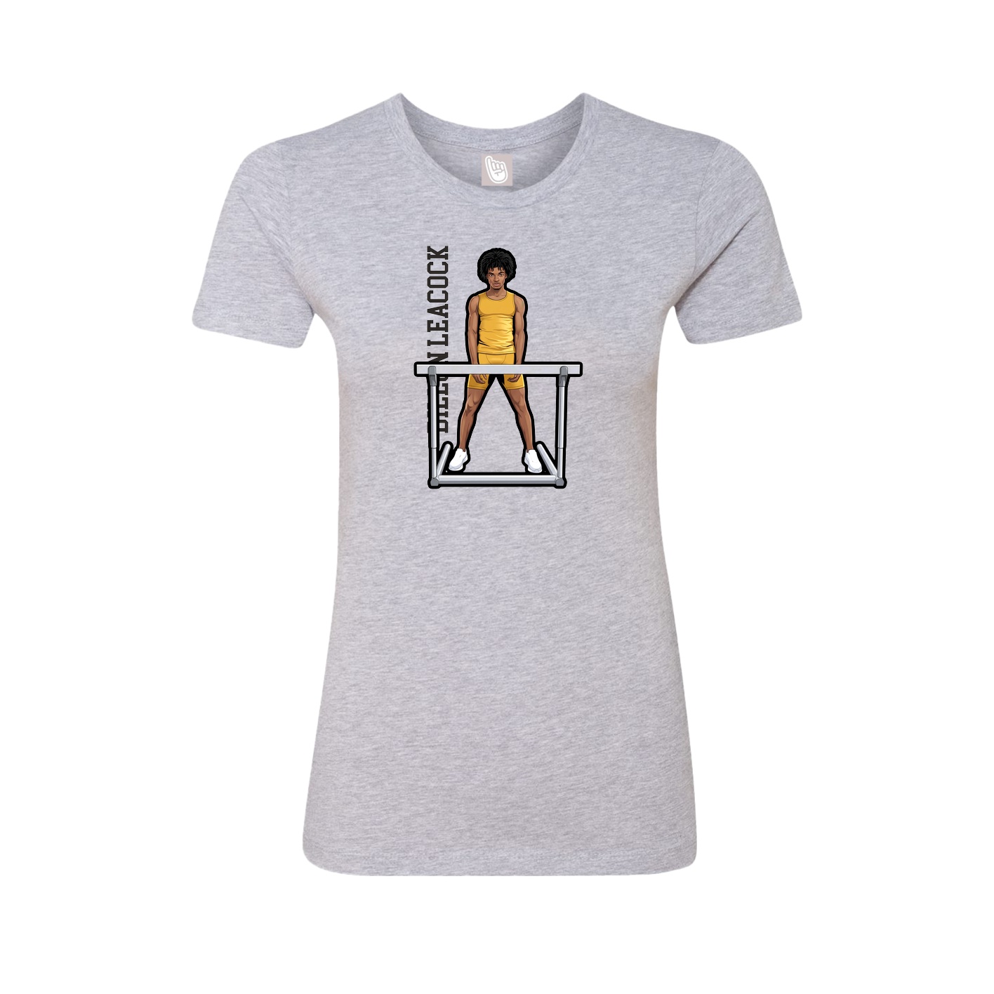 Fitted Women's Tee — Name Vertical in Grey