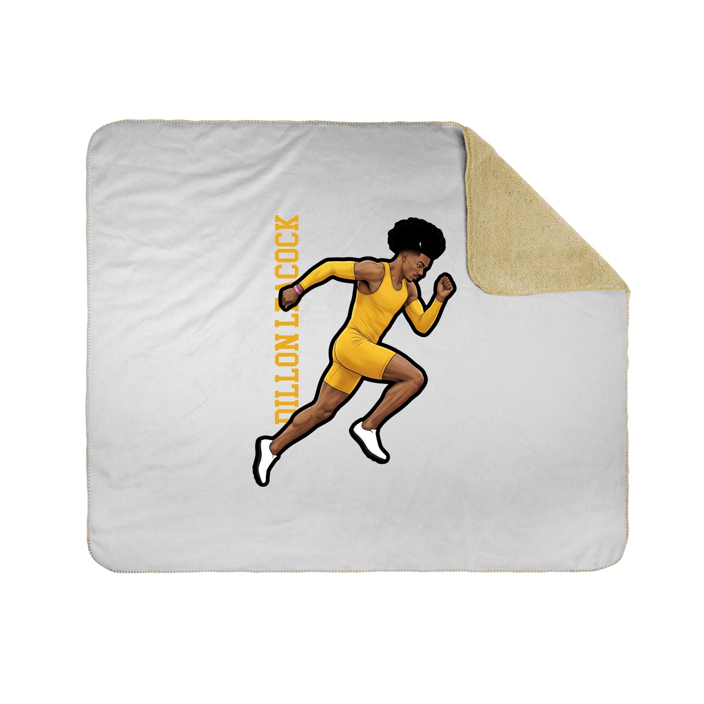 Throw Blanket — Name Vertical in White