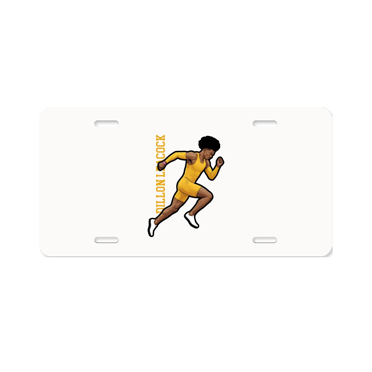 License Plate — Name Vertical in Classic