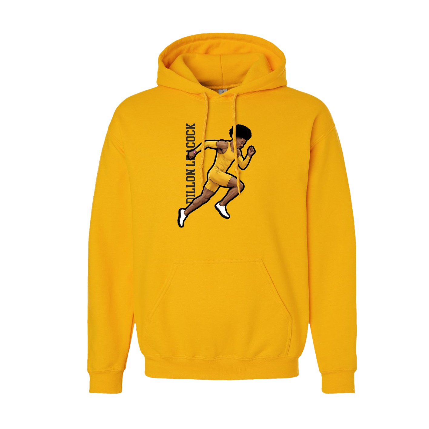 Hoodie — Name Vertical in Gold