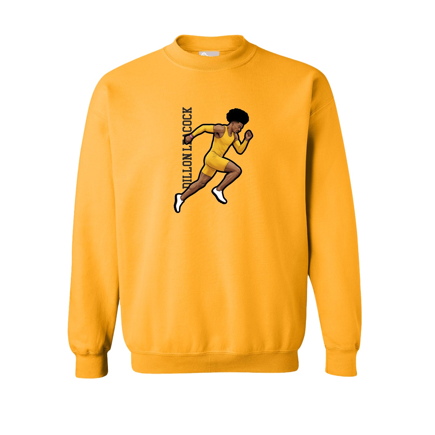 Fleece Crew — Name Vertical in Gold