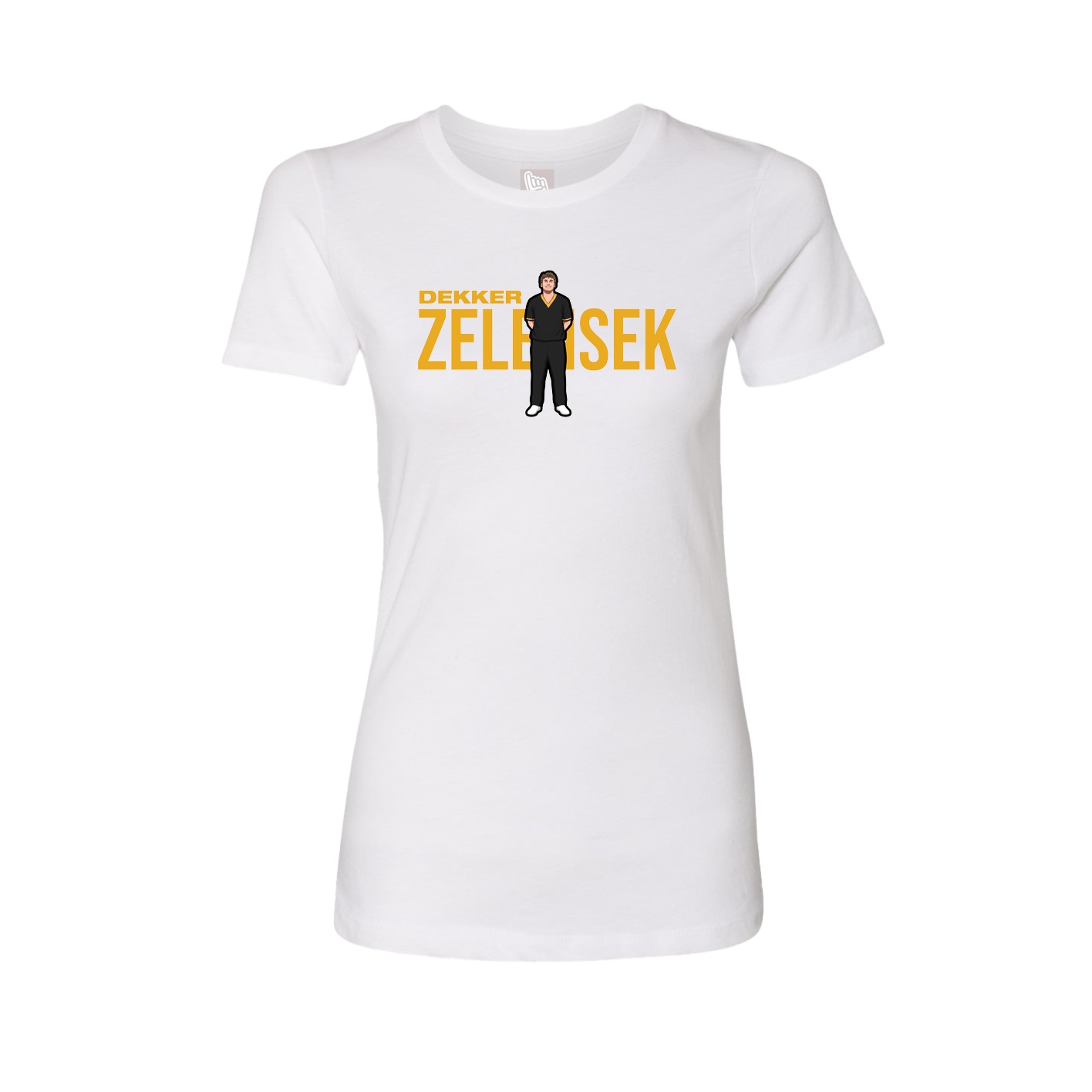 Fitted Women's Tee — Player Name in White