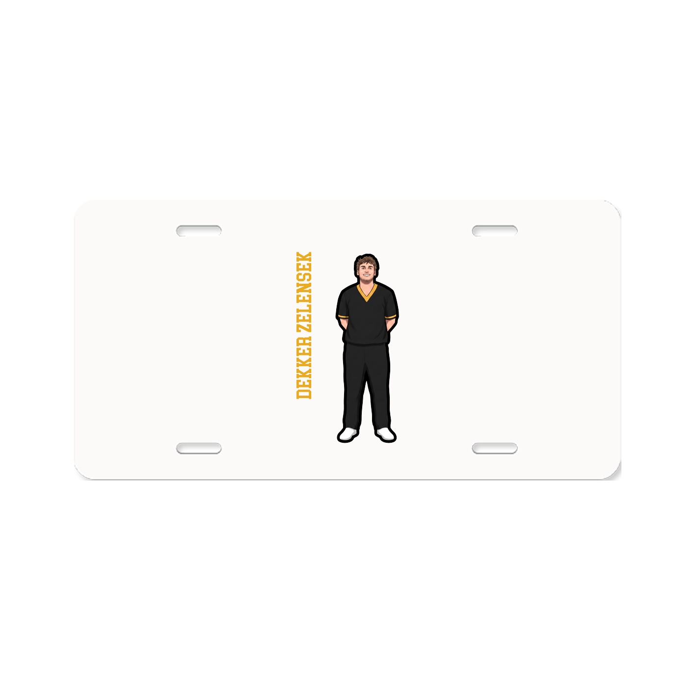 License Plate — Name Vertical in Classic