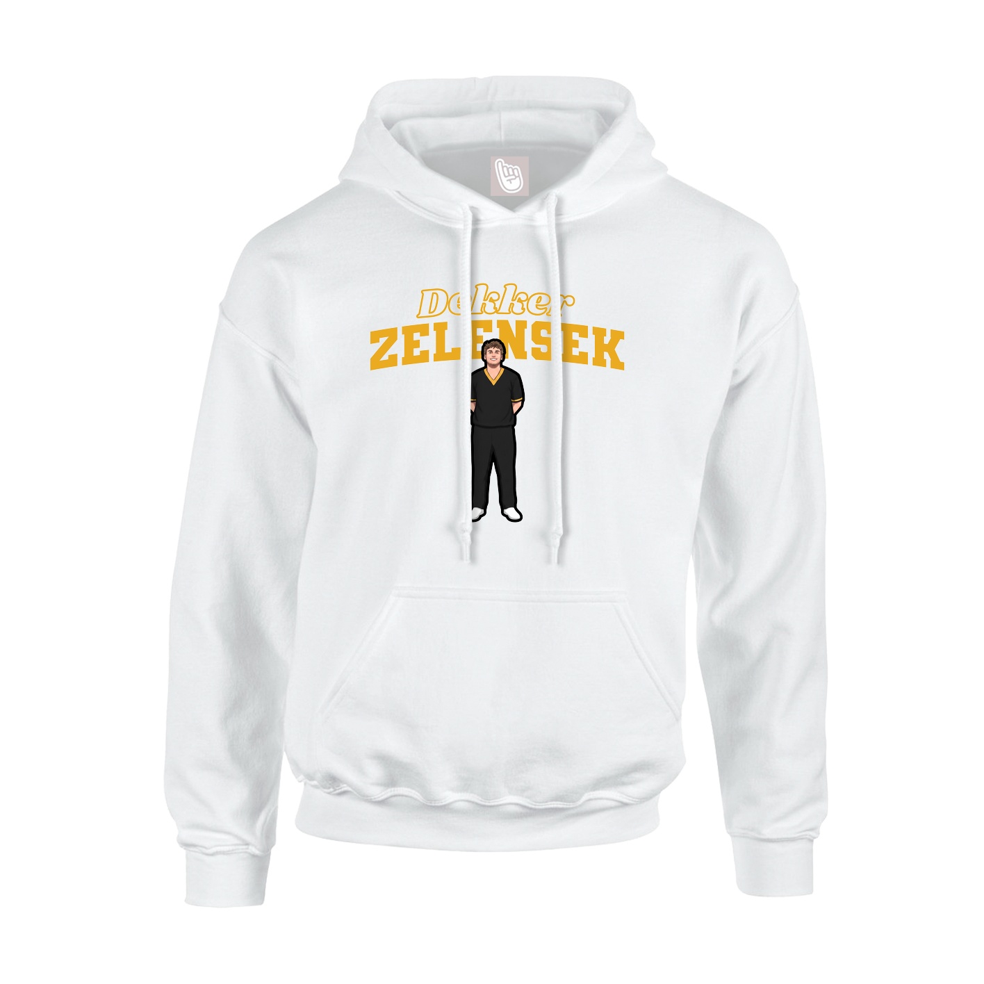 Youth Hoodie — Name Arch in White