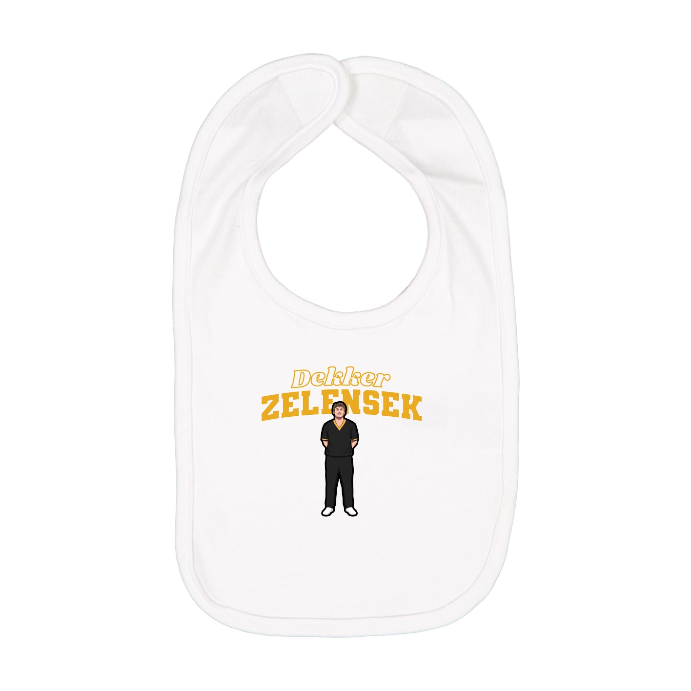 Infant Bib — Name Arch in White