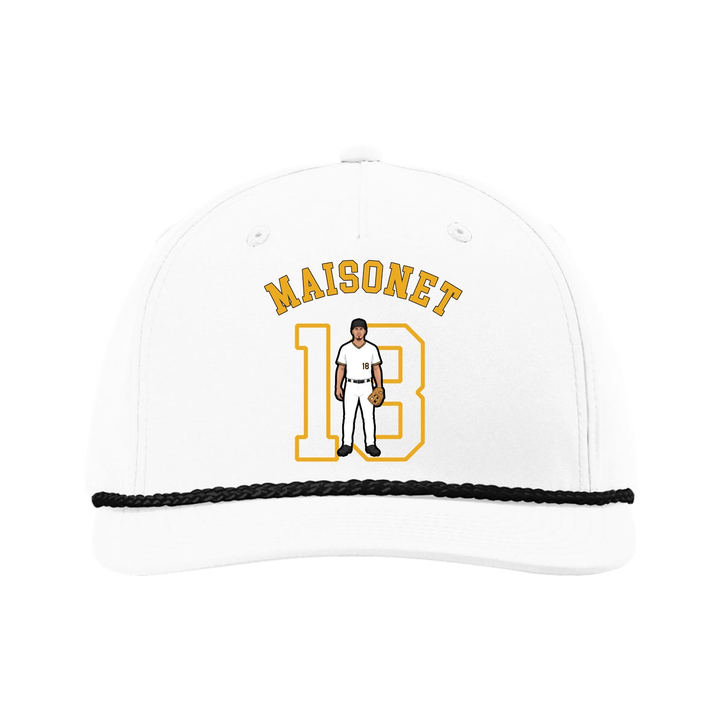 Five-Panel Classic Rope Cap — Shirsey Arch in White