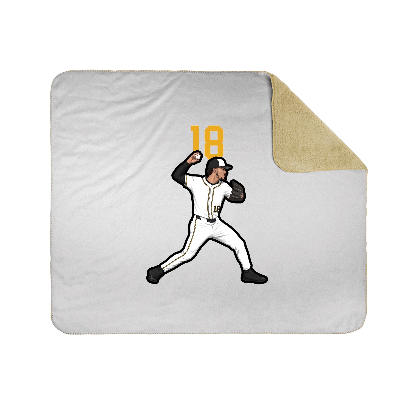 Throw Blanket — Number Top in White
