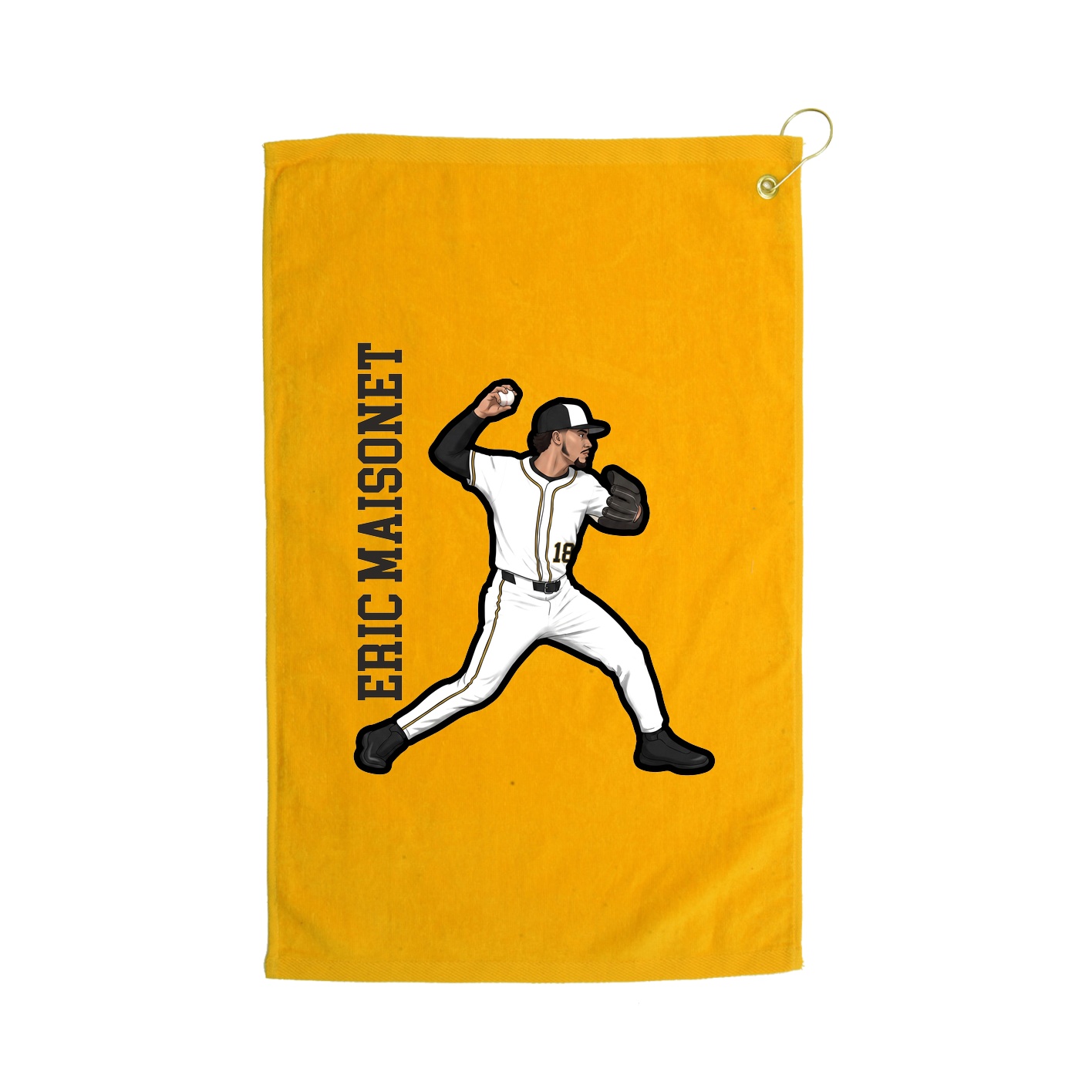 Golf Towel — Name Vertical in Gold