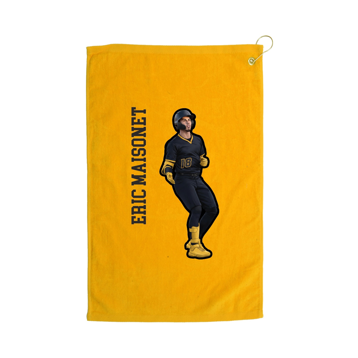 Golf Towel — Name Vertical in Gold