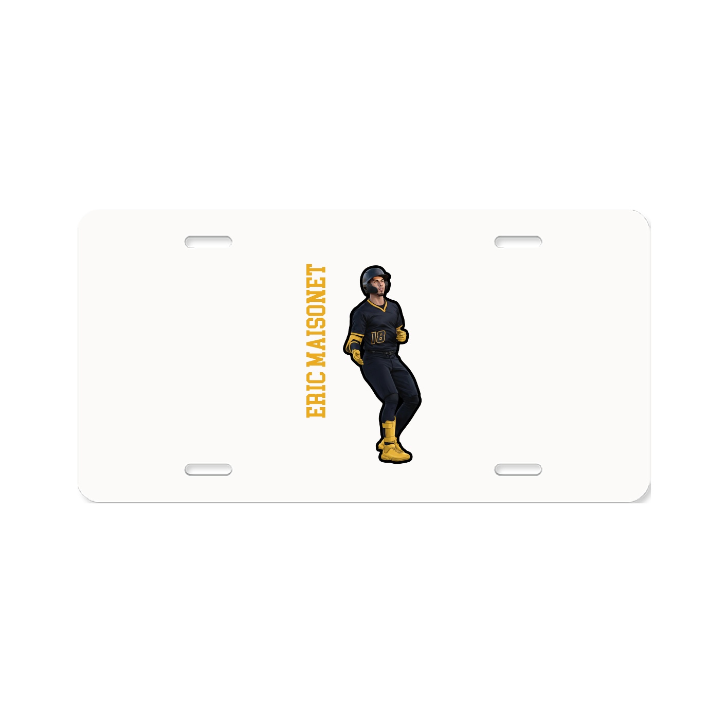 License Plate — Name Vertical in Classic