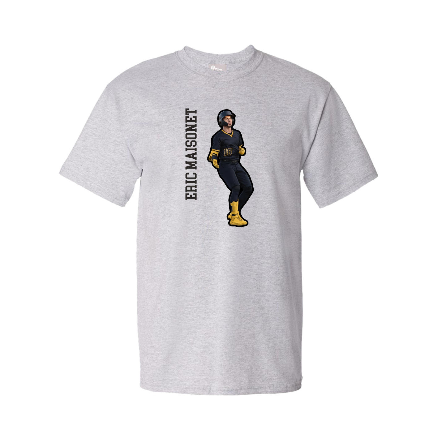 Tee — Name Vertical in Grey