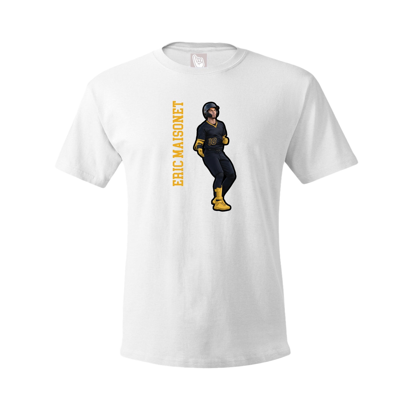 Youth Tee — Name Vertical in White