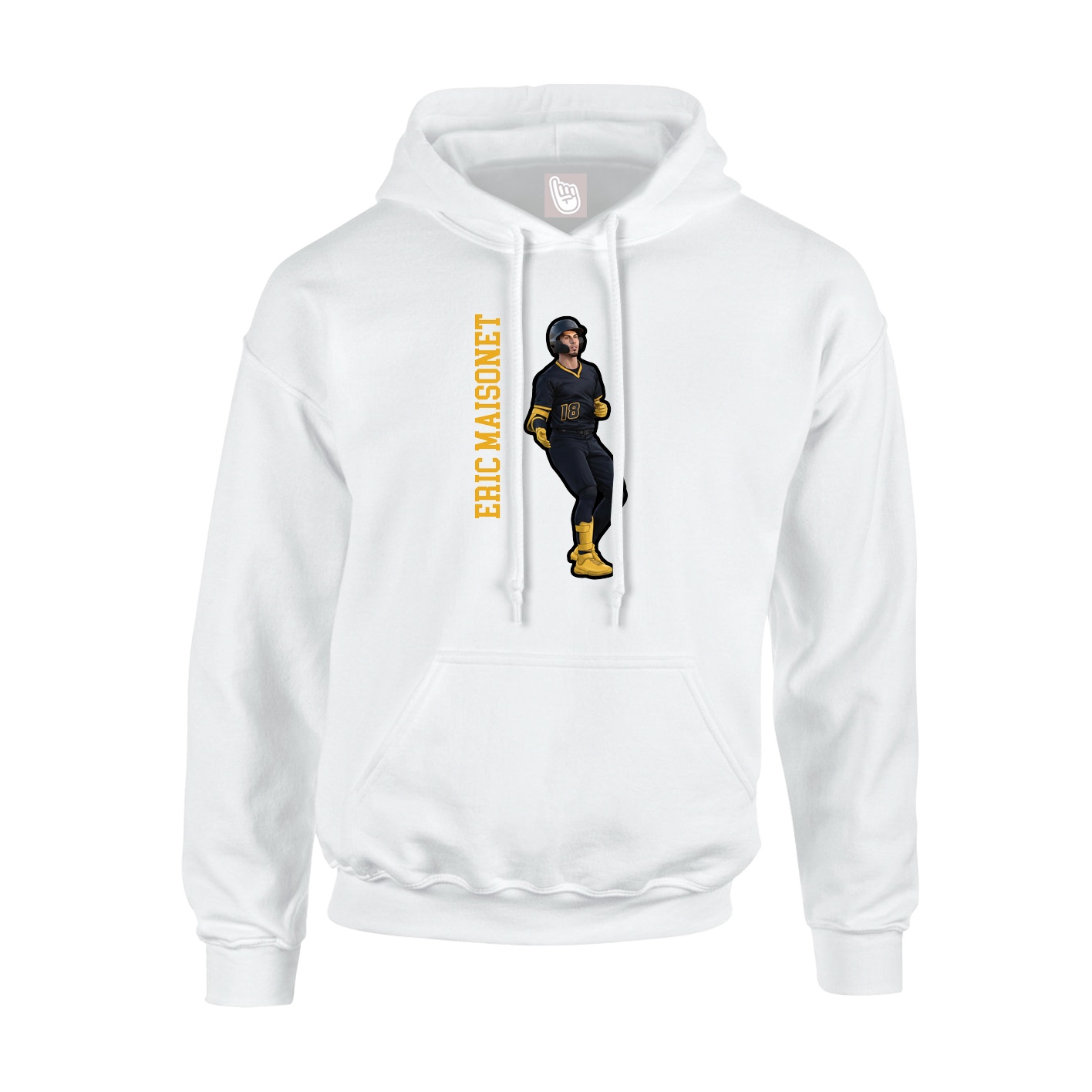 Youth Hoodie — Name Vertical in White