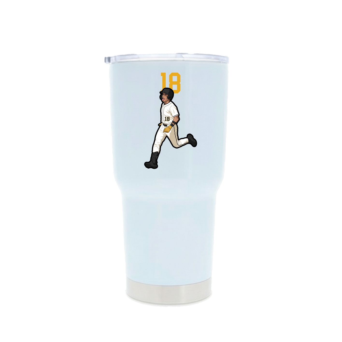 30oz Stainless Steel Tumbler — Number Top in White