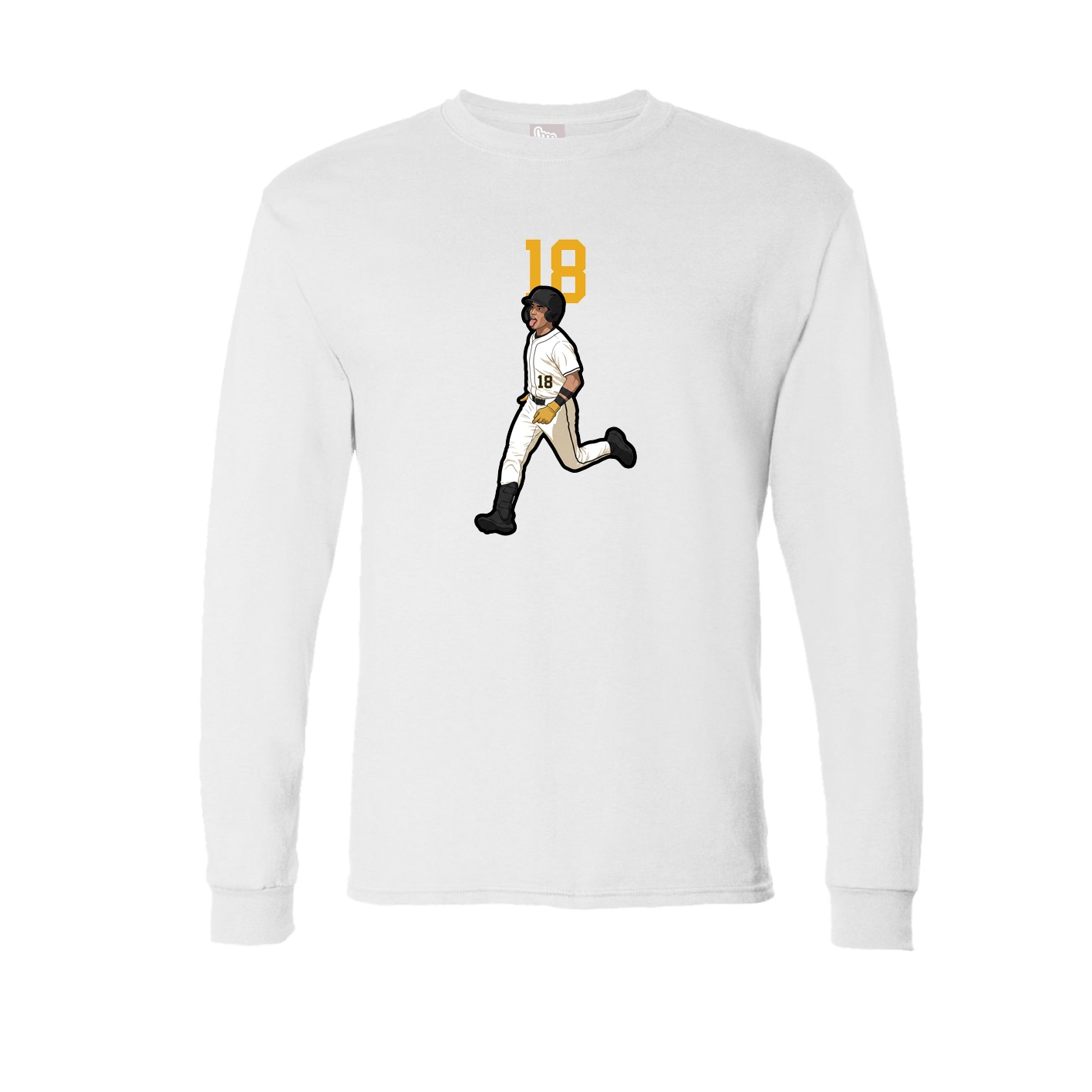 Long Sleeve Tee — Number Top in White