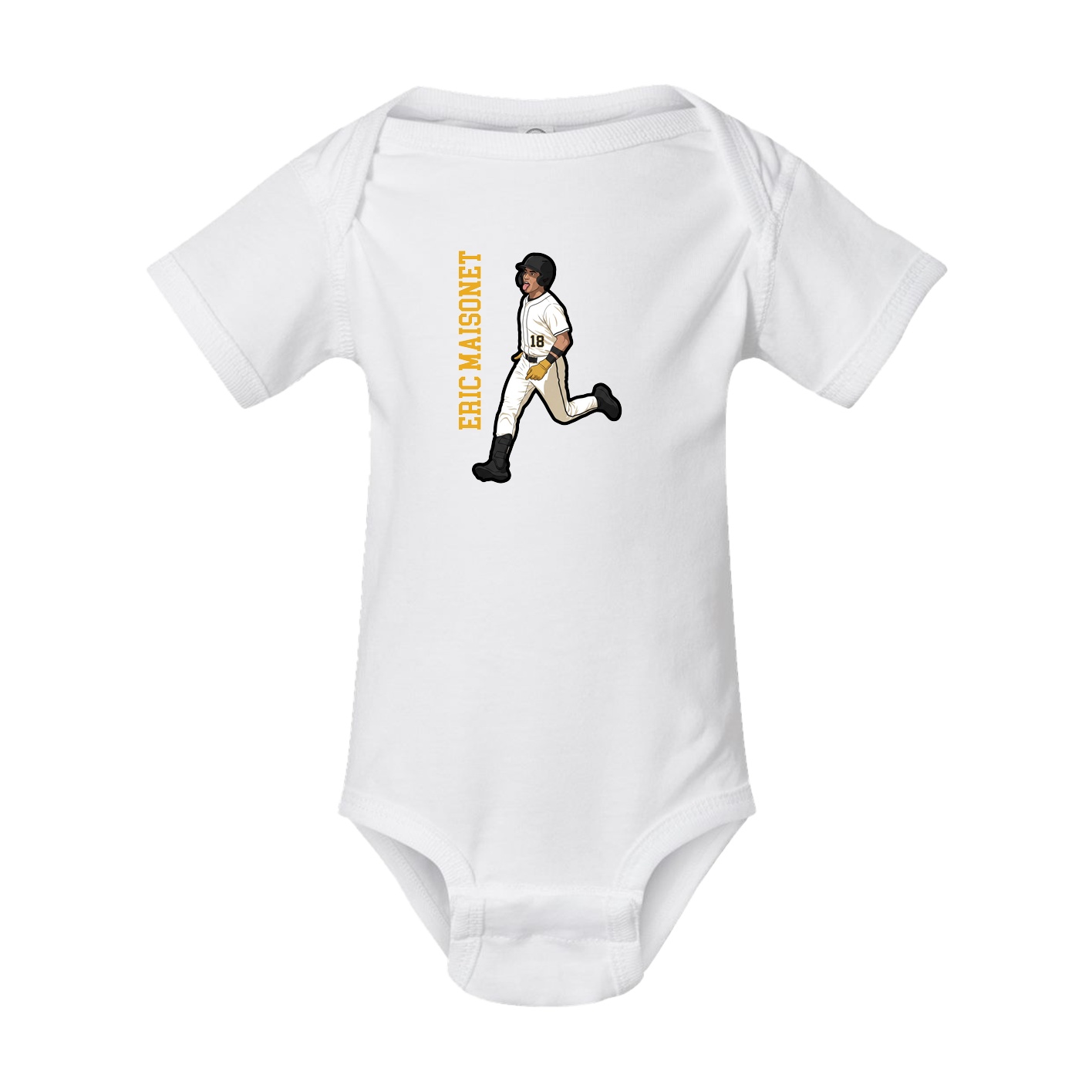 Baby Onesie — Name Vertical in White