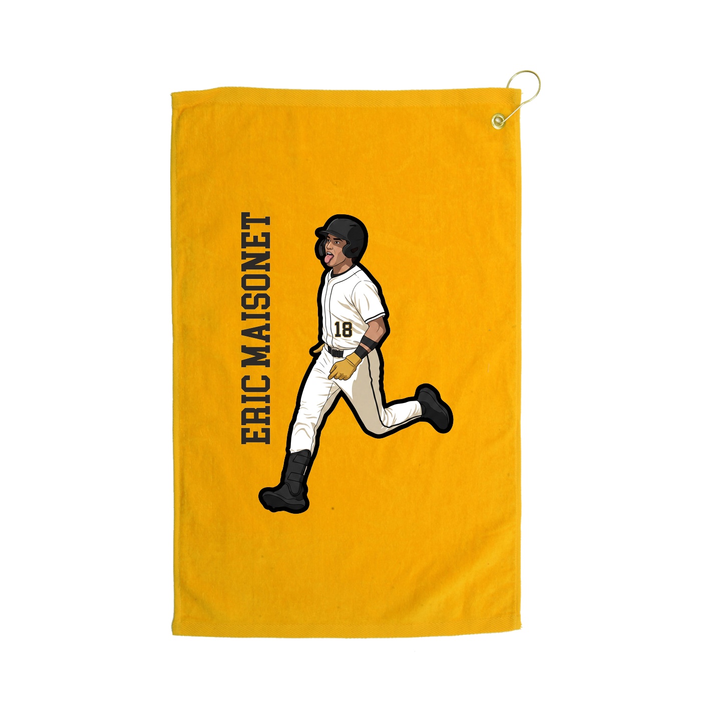 Golf Towel — Name Vertical in Gold