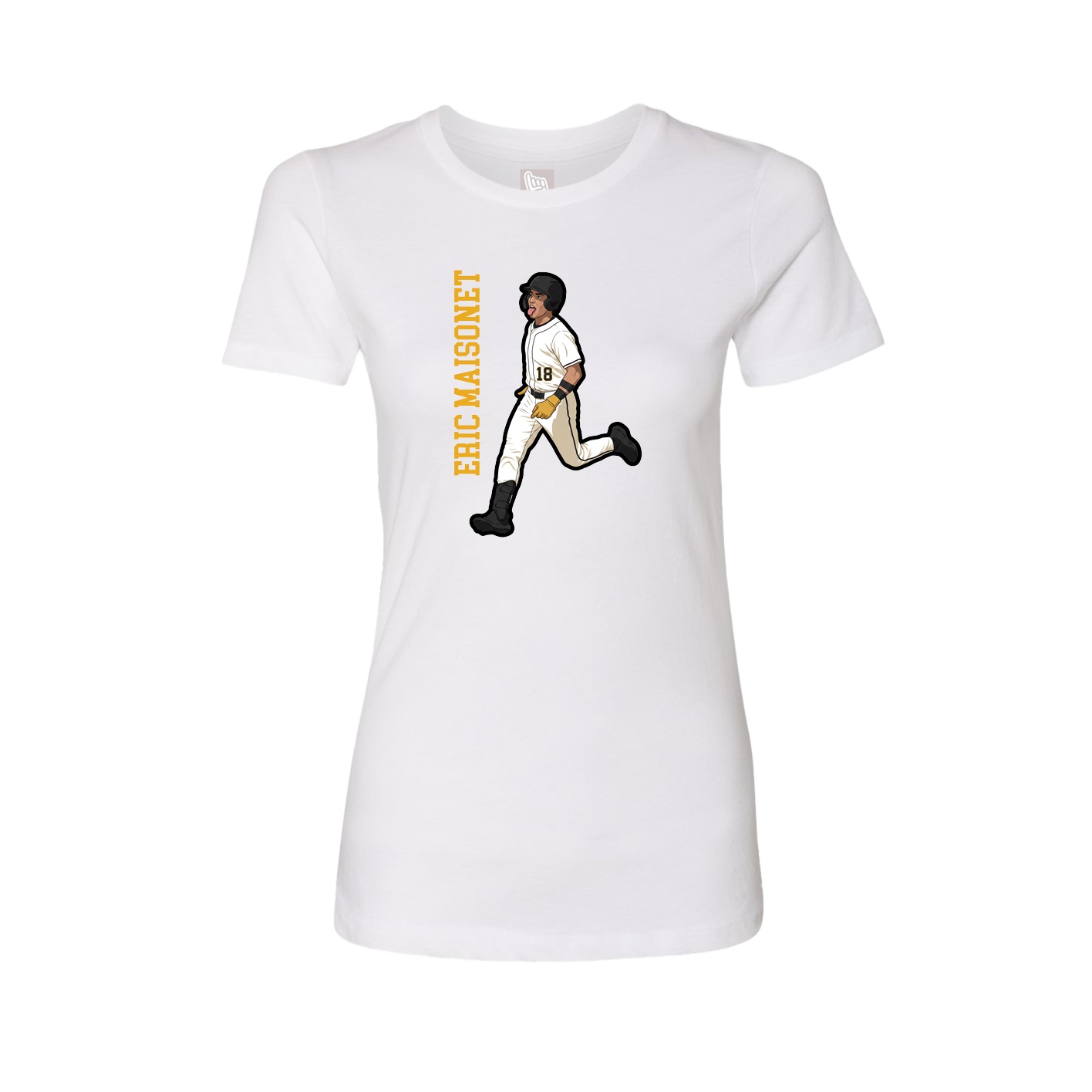 Womens Tee — Name Vertical in White