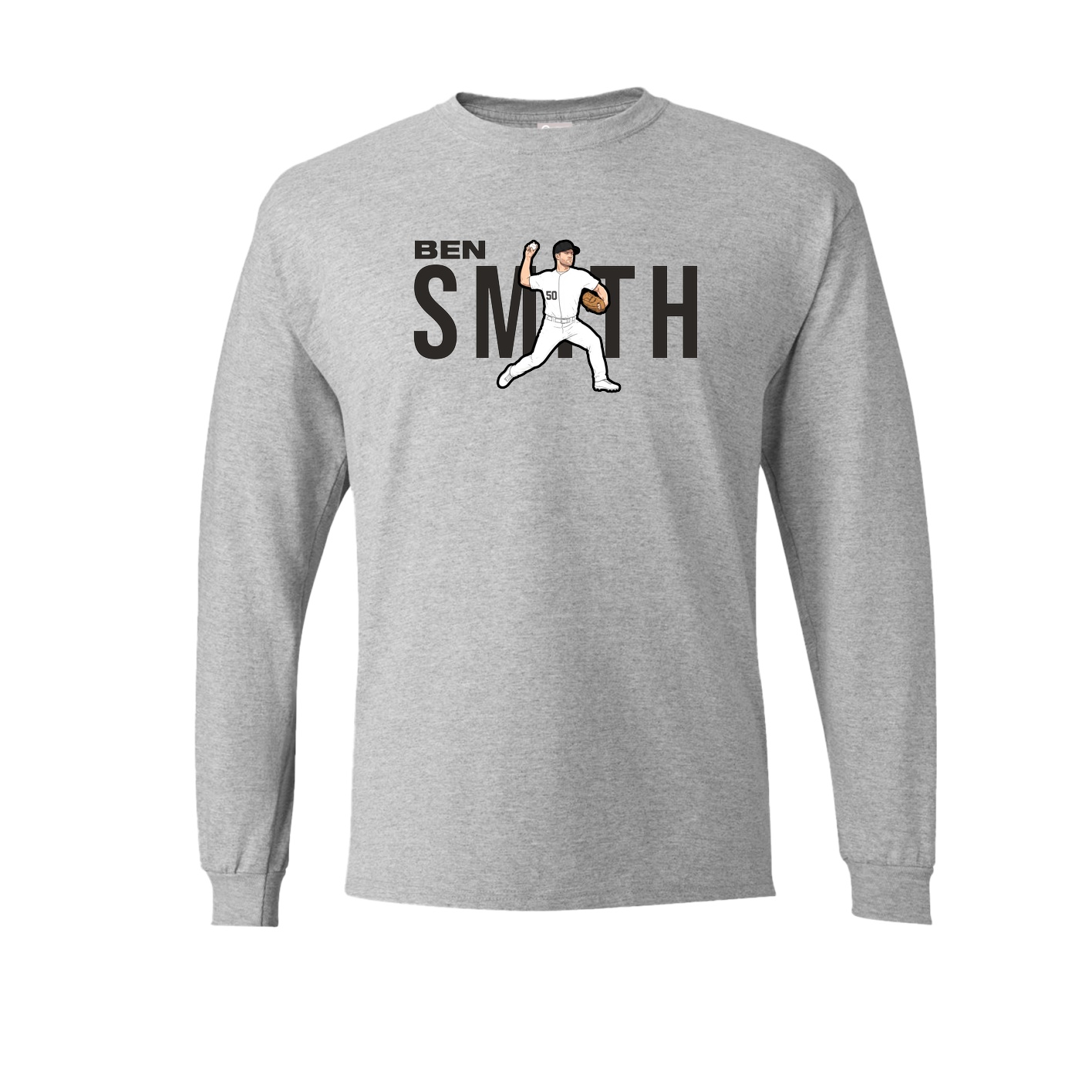 Long Sleeve Tee — Player Name in Grey