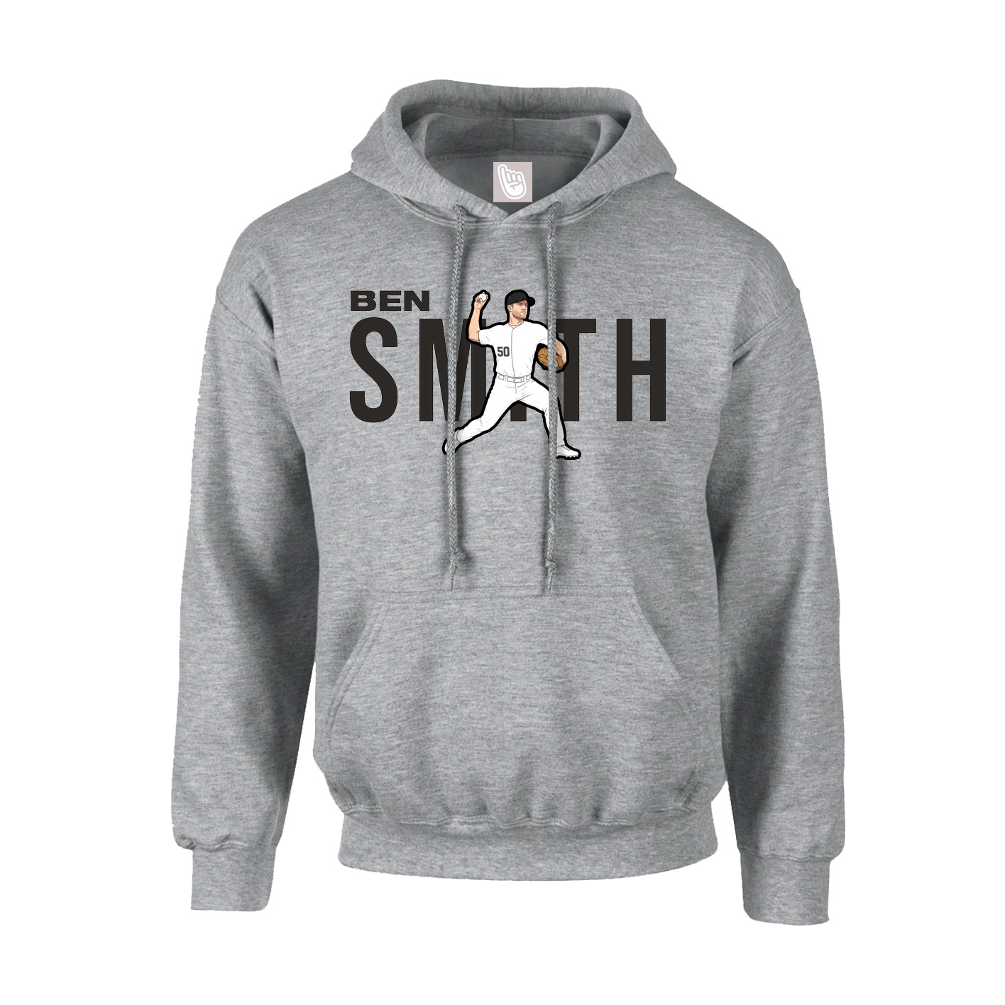 Hoodie — Player Name in Grey