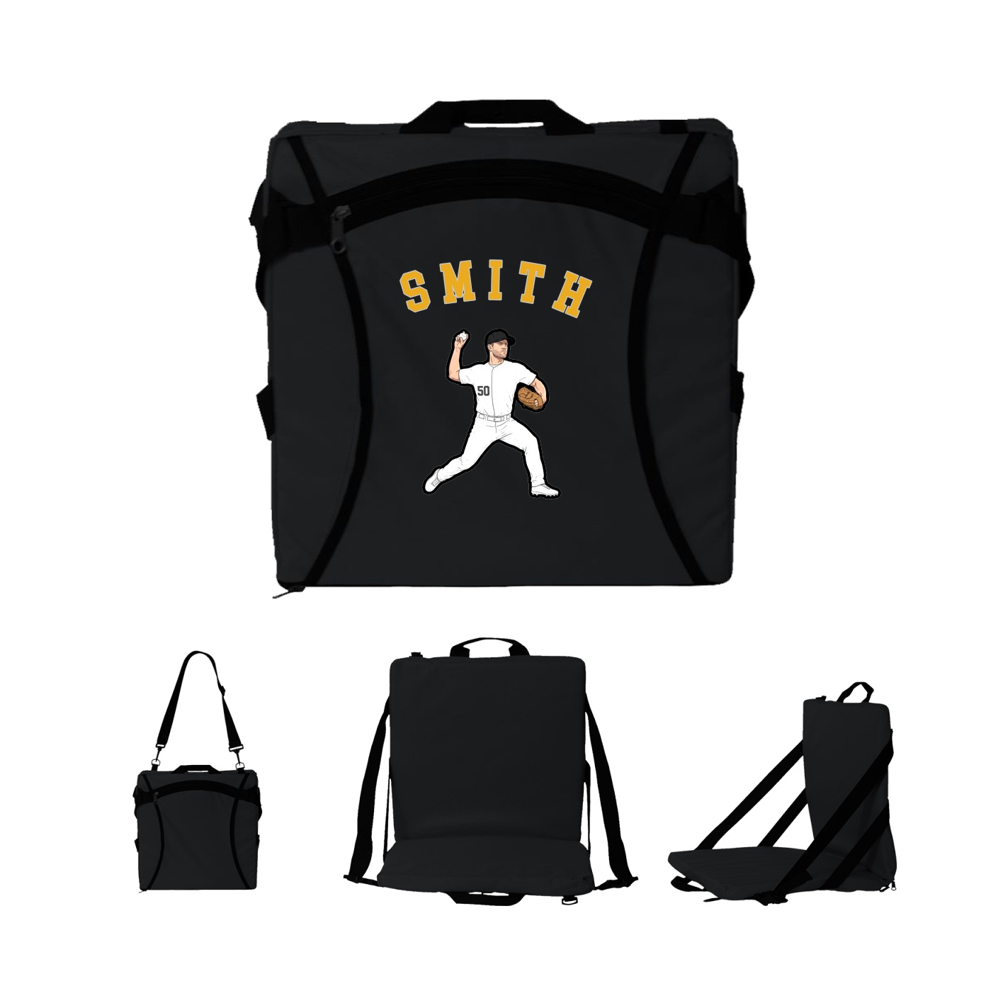 Folding Stadium Seat — Shirsey Arch in Black