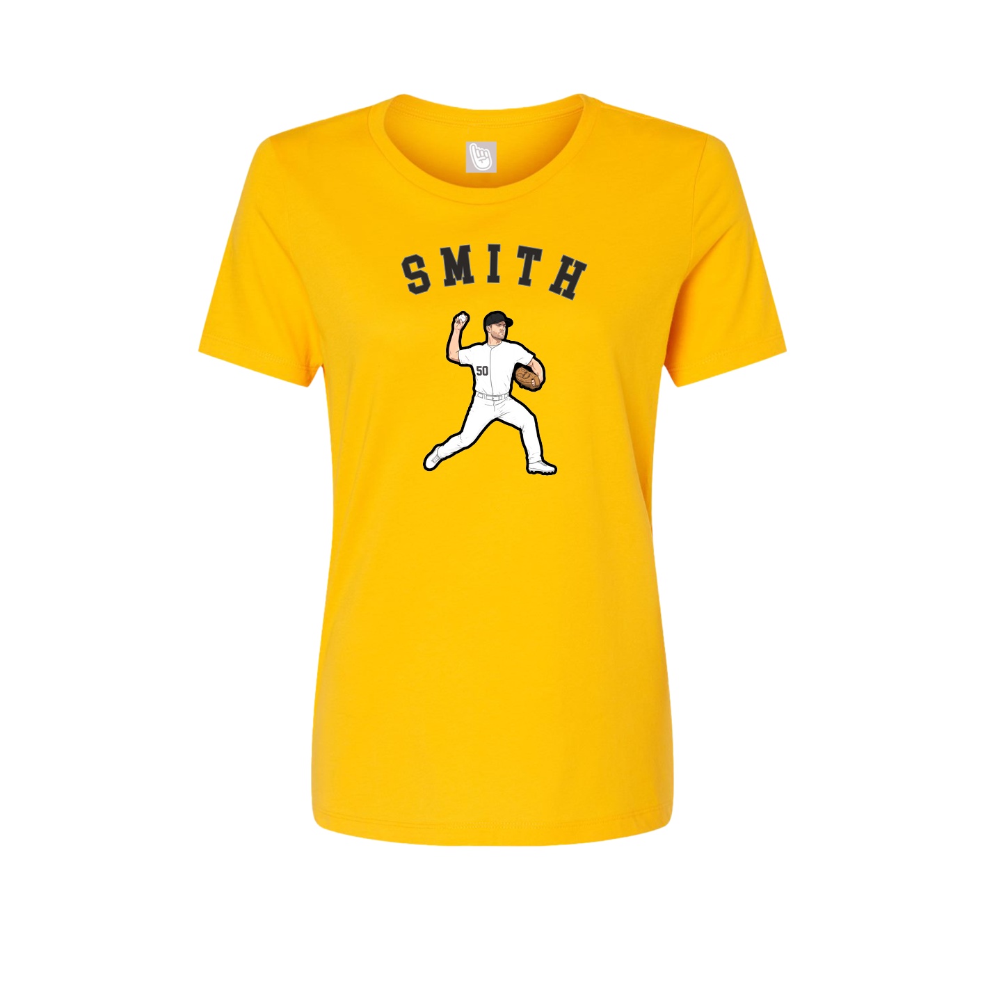 Fitted Women's Tee — Shirsey Arch in Gold