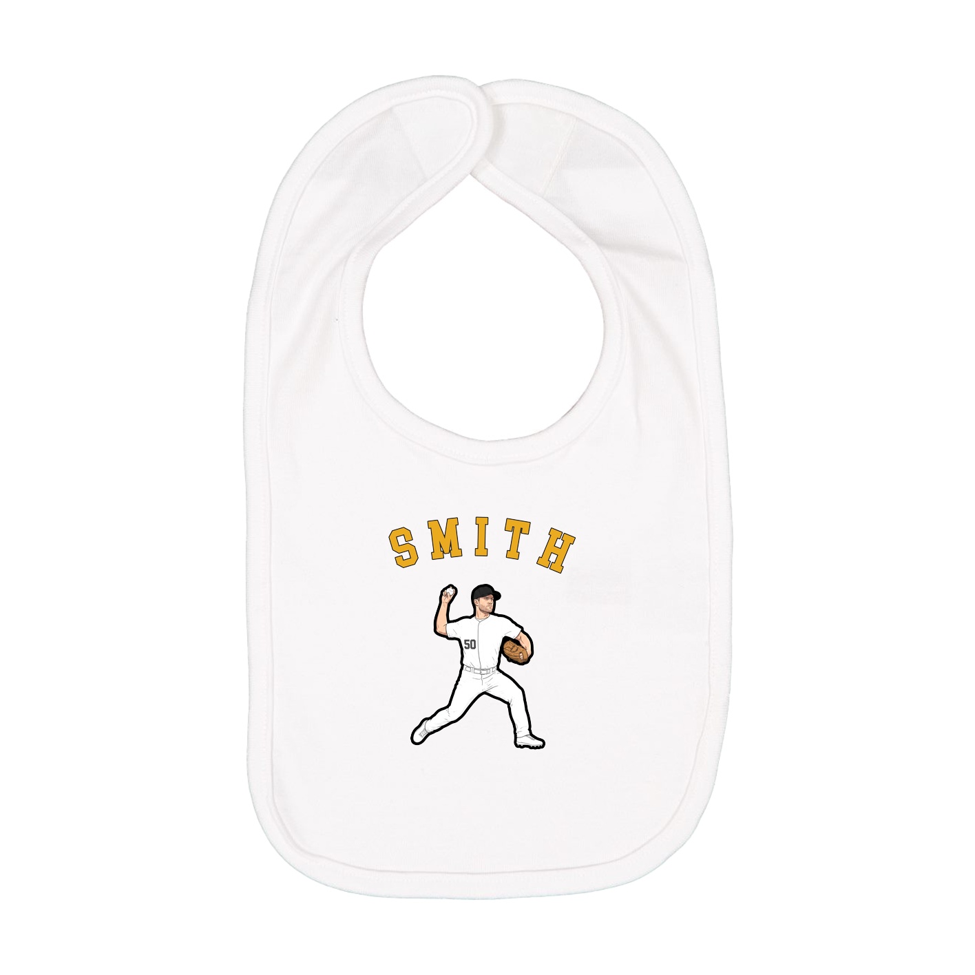 Infant Bib — Shirsey Arch in White