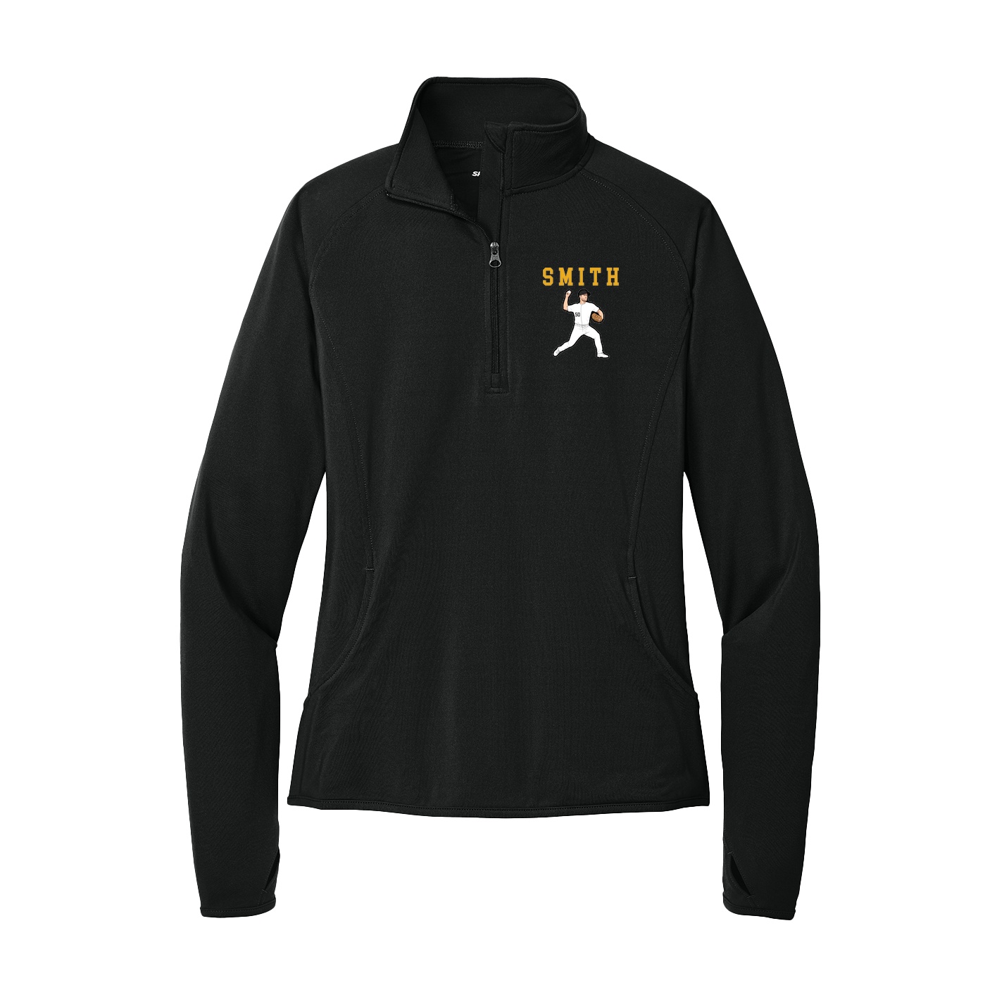 Women's Q-Zip Pullover — Shirsey in Black