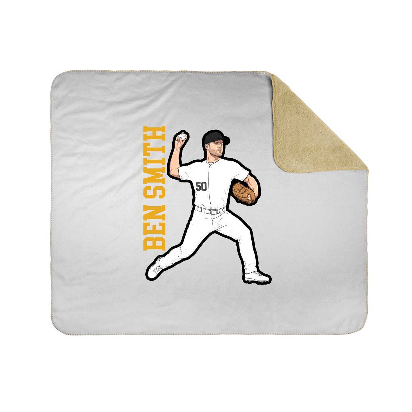 Throw Blanket — Name Vertical in White