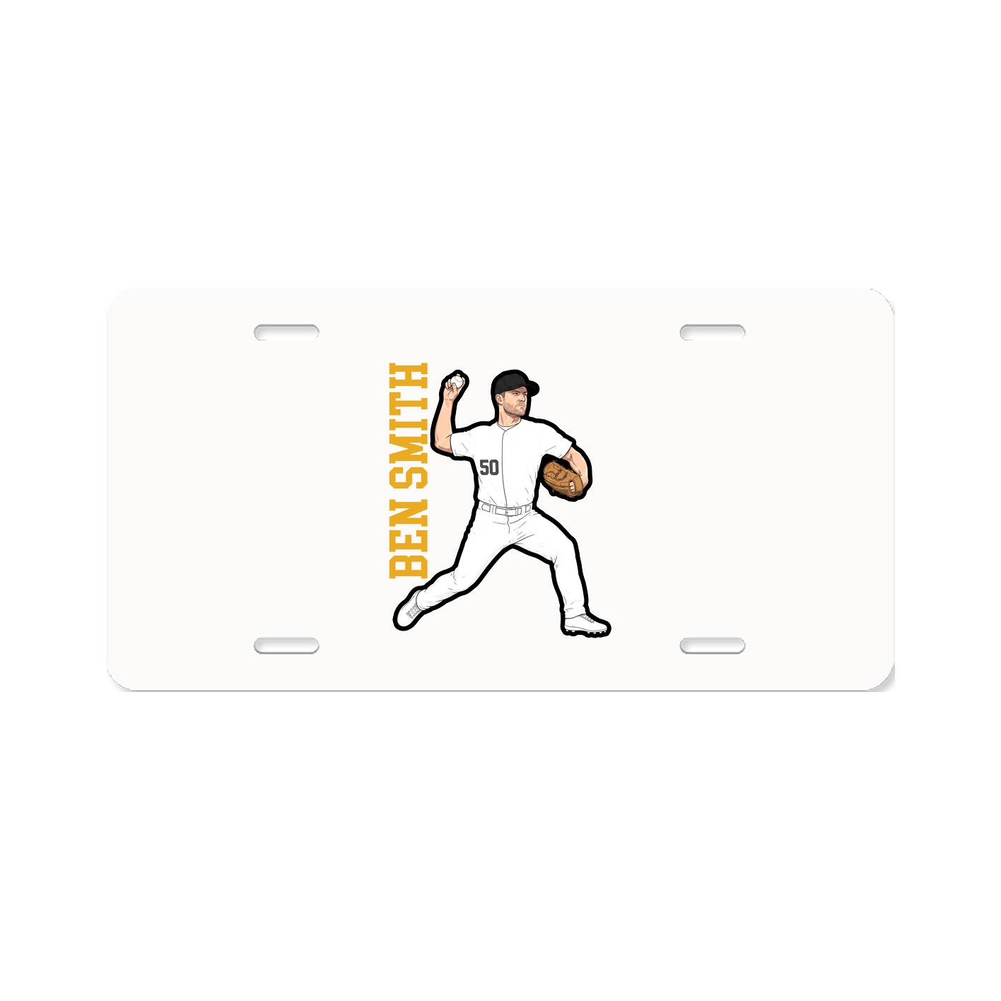 License Plate — Name Vertical in Classic