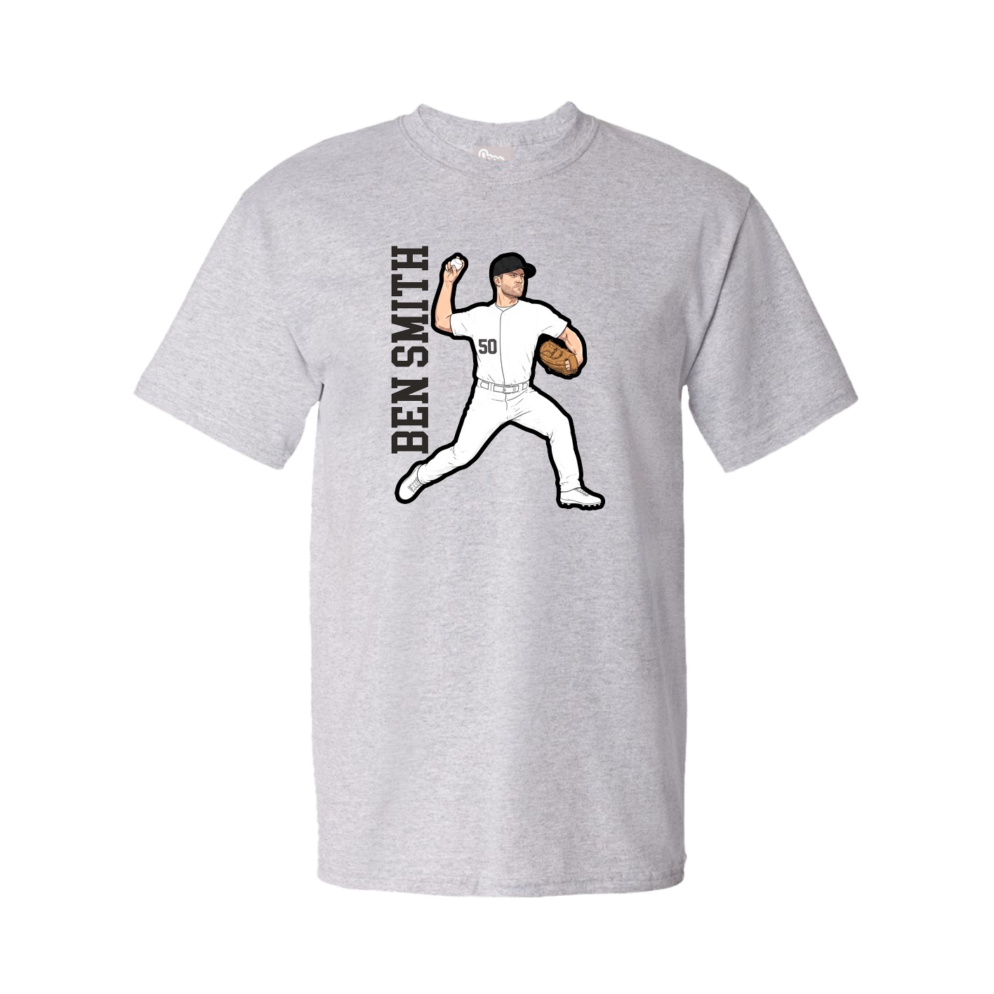 Tee — Name Vertical in Grey