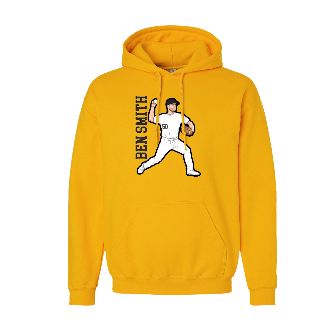 Youth Hoodie — Name Vertical in Gold