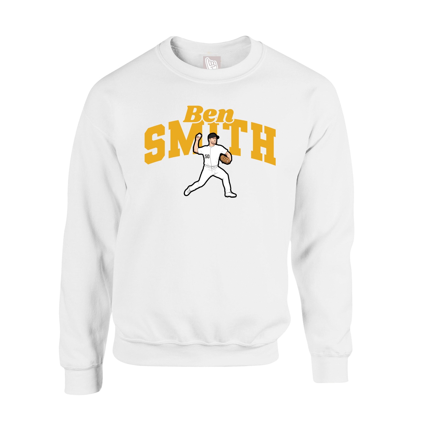Fleece Crew — Signature Arch in White