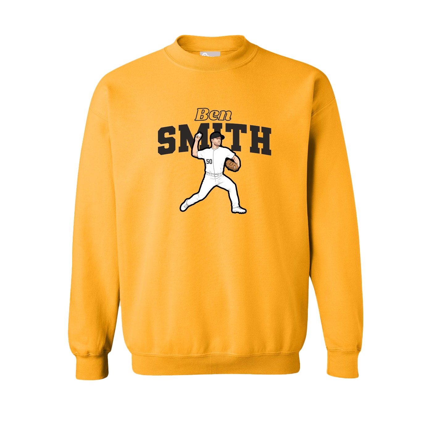 Fleece Crew — Name Arch in Gold